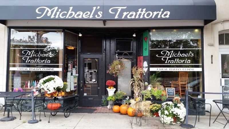 Michael's Trattoria Italian restaurant storefront on Center Street in downtown Wallingford CT