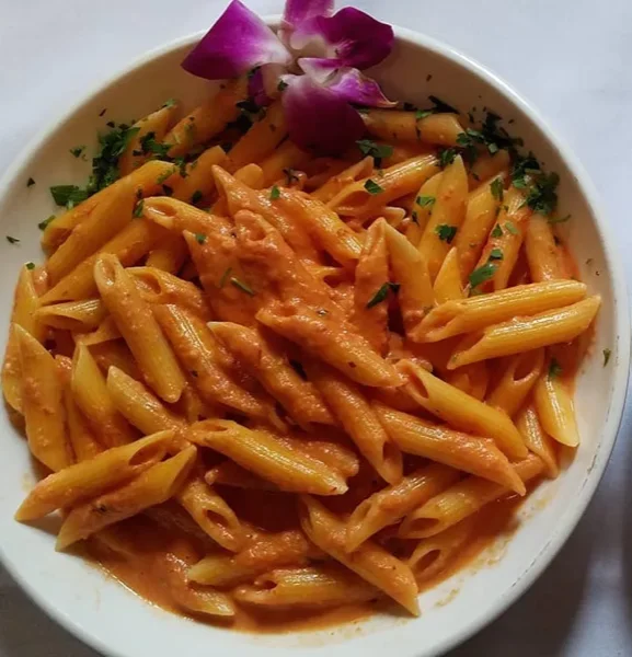 Penne alla vodka with creamy pink sauce at Michael's Trattoria Italian restaurant Wallingford CT