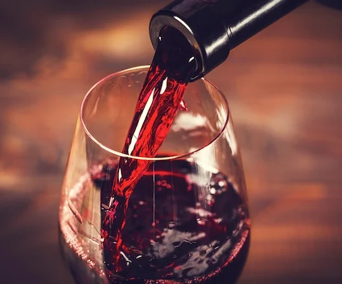 Red wine pour at Michael's Trattoria Italian restaurant Wallingford CT